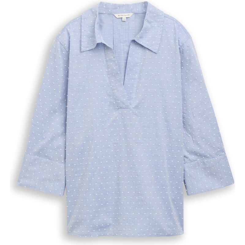 TOM TAILOR Blúzka modrosivá / biela 67632585