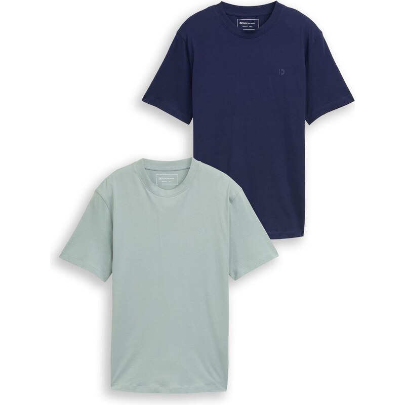 TOM TAILOR DENIM Tričko tmavomodrá / mätová 67632581