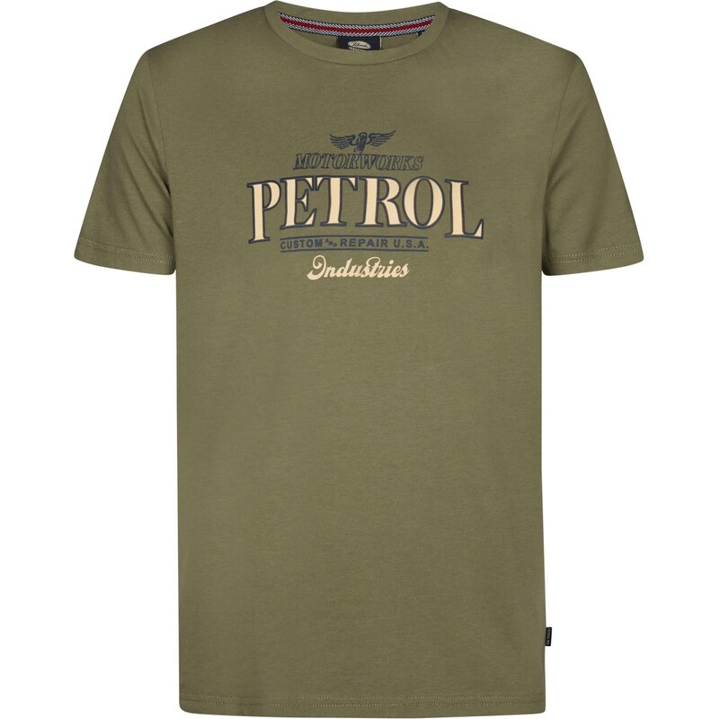Petrol Industries Tričko svetložltá / olivová / čierna 67632602