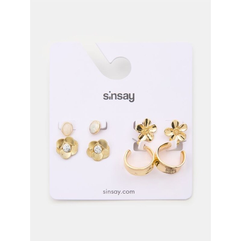Sinsay - Súprava 4 párov náušníc - zlatá 67651550