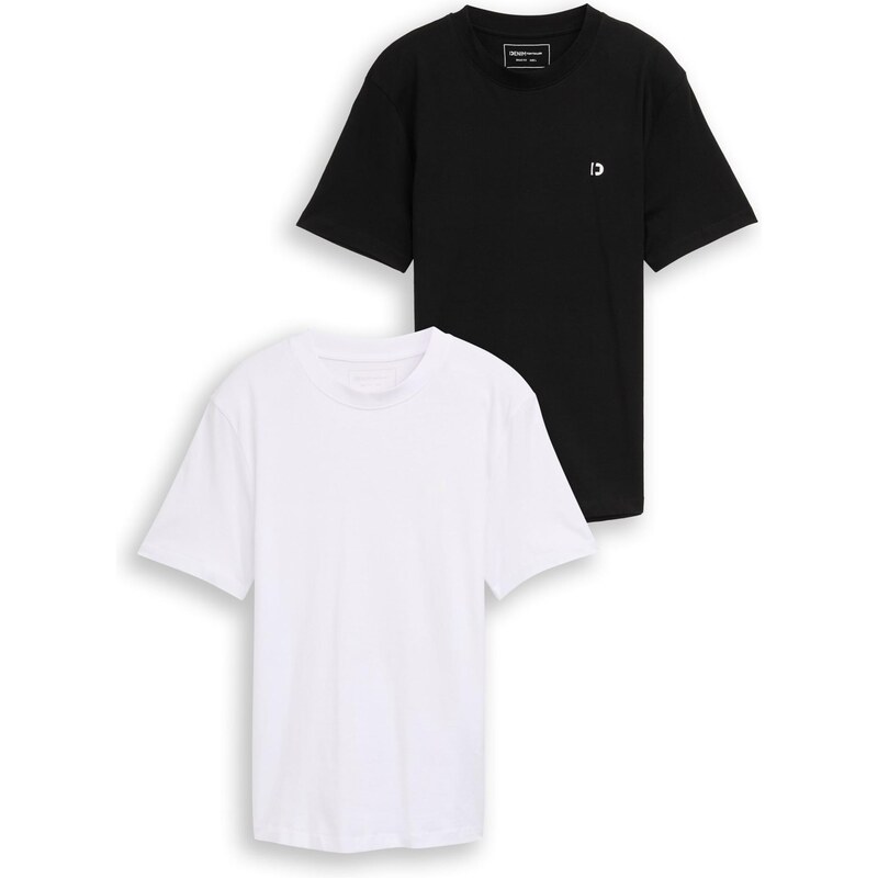 TOM TAILOR DENIM Tričko čierna / biela 67632660