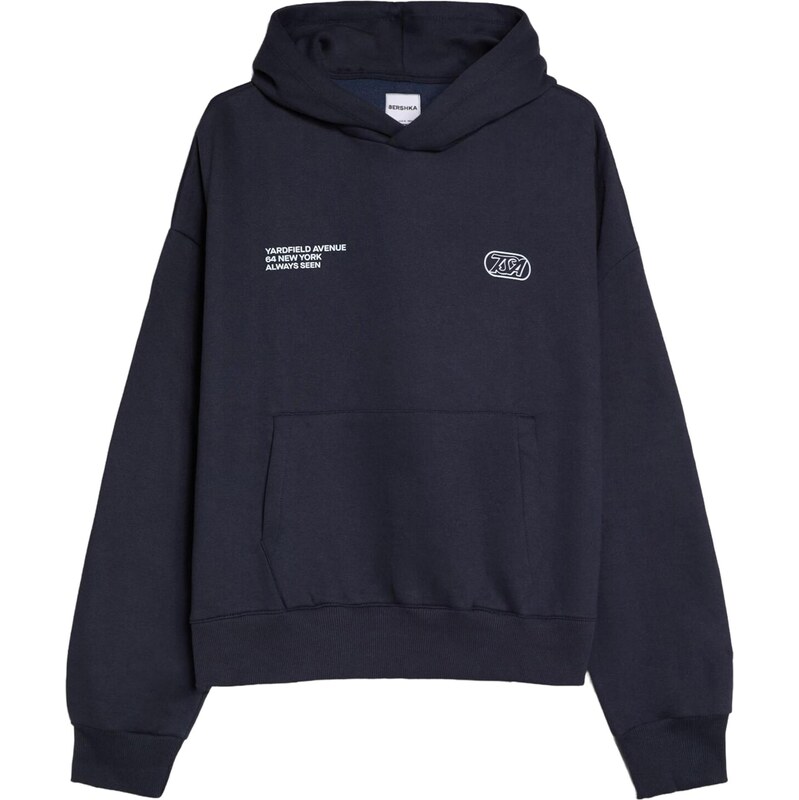 Bershka Mikina námornícka modrá / pastelovo modrá 67632694