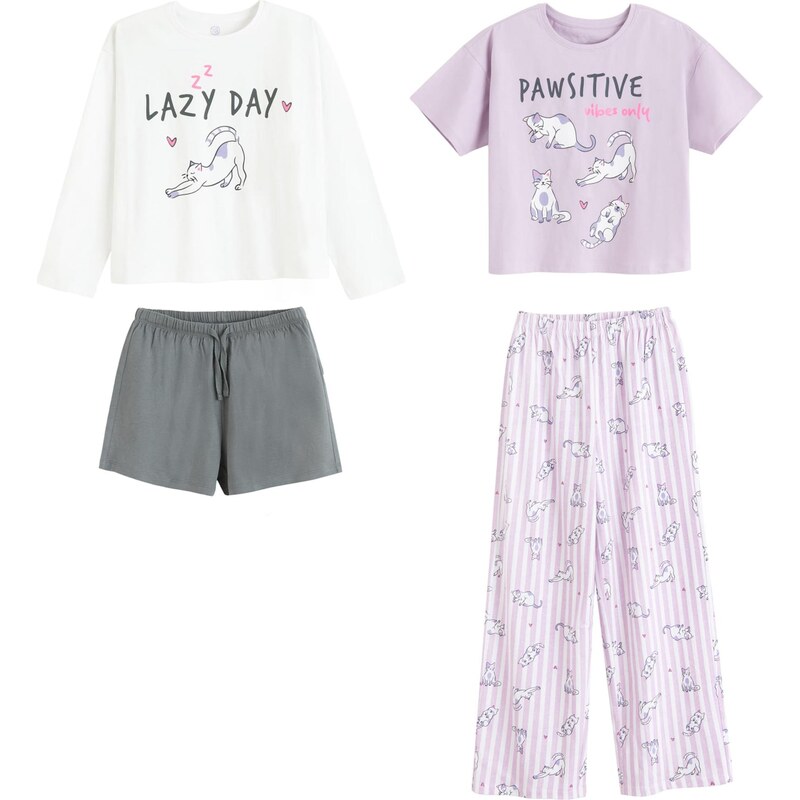 Cool Club Set sivá / svetlofialová / biela 67632748