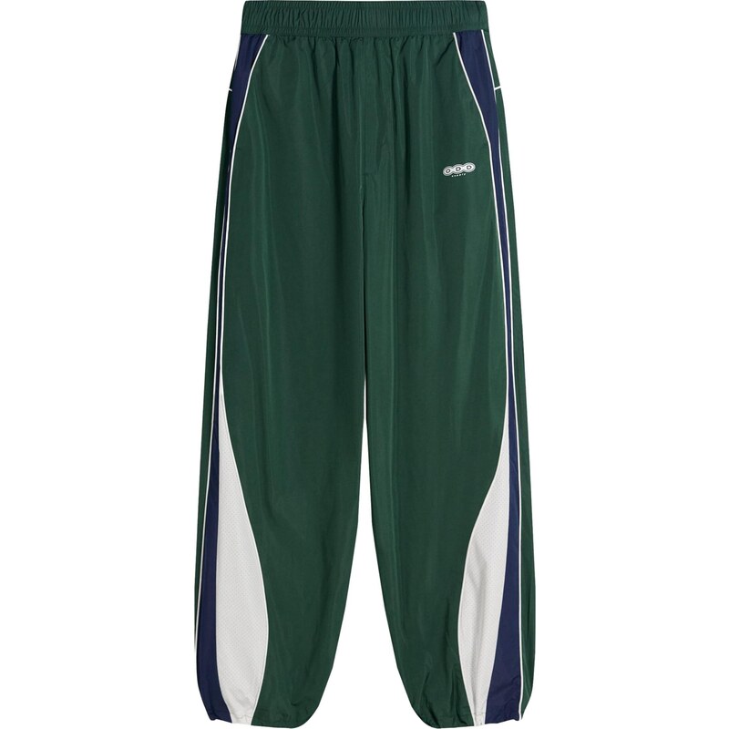 Bershka Nohavice námornícka modrá / tmavozelená / biela 67632707