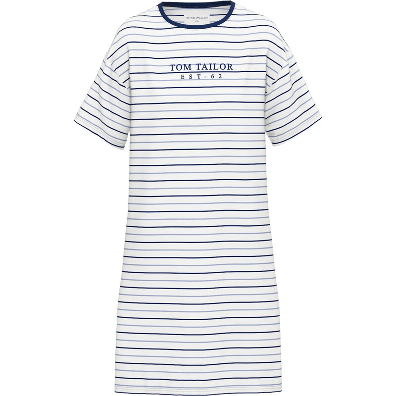 TOM TAILOR Nočná košieľka námornícka modrá / opálová / biela 67633912
