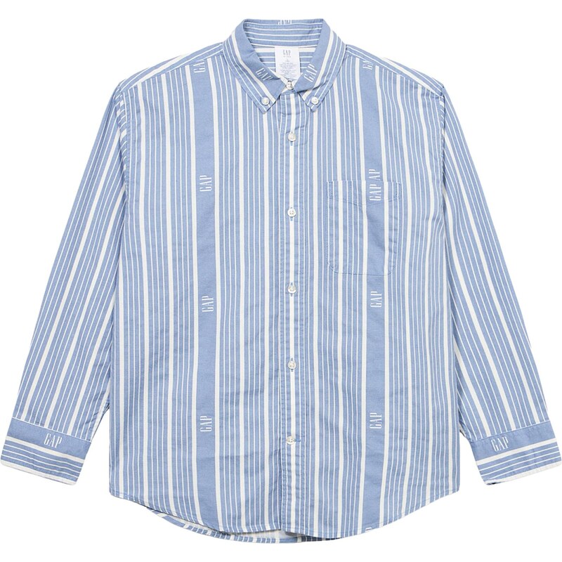 GAP Košeľa SP26 FRCH LS LOGO SHIRT modrá / biela 67632870