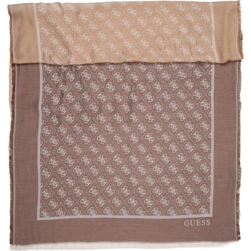 GUESS Šatka NOELLE piesková / čokoládová / šedobiela 67633979