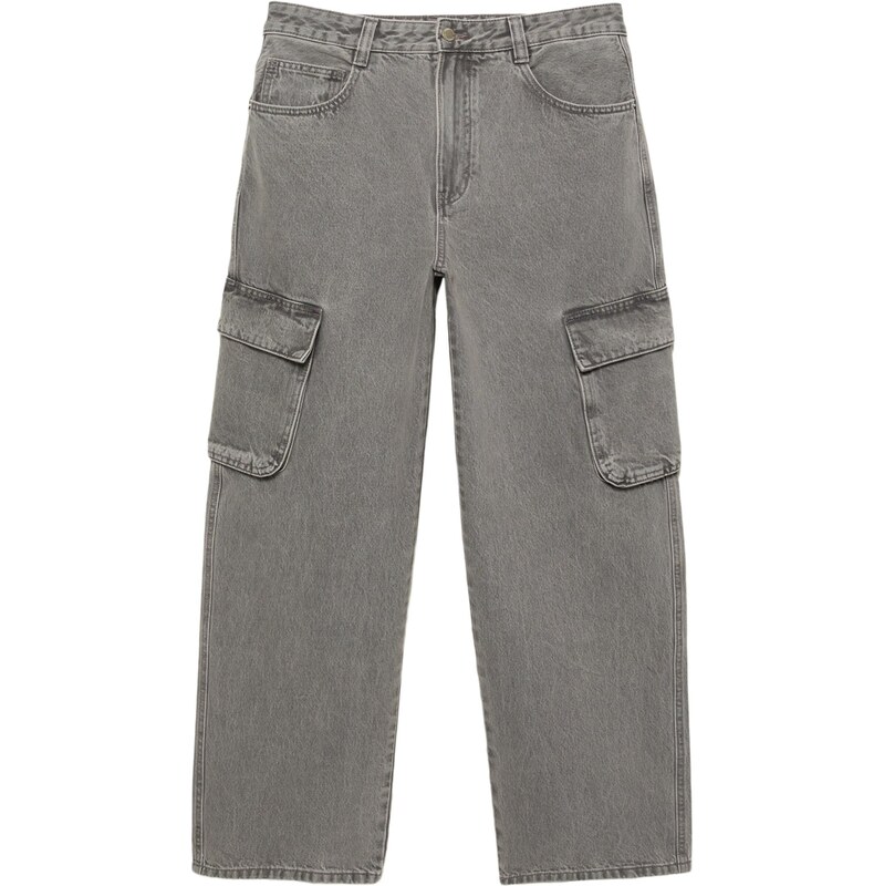 Pull&Bear Rifľové kapsáče sivý denim 67634145