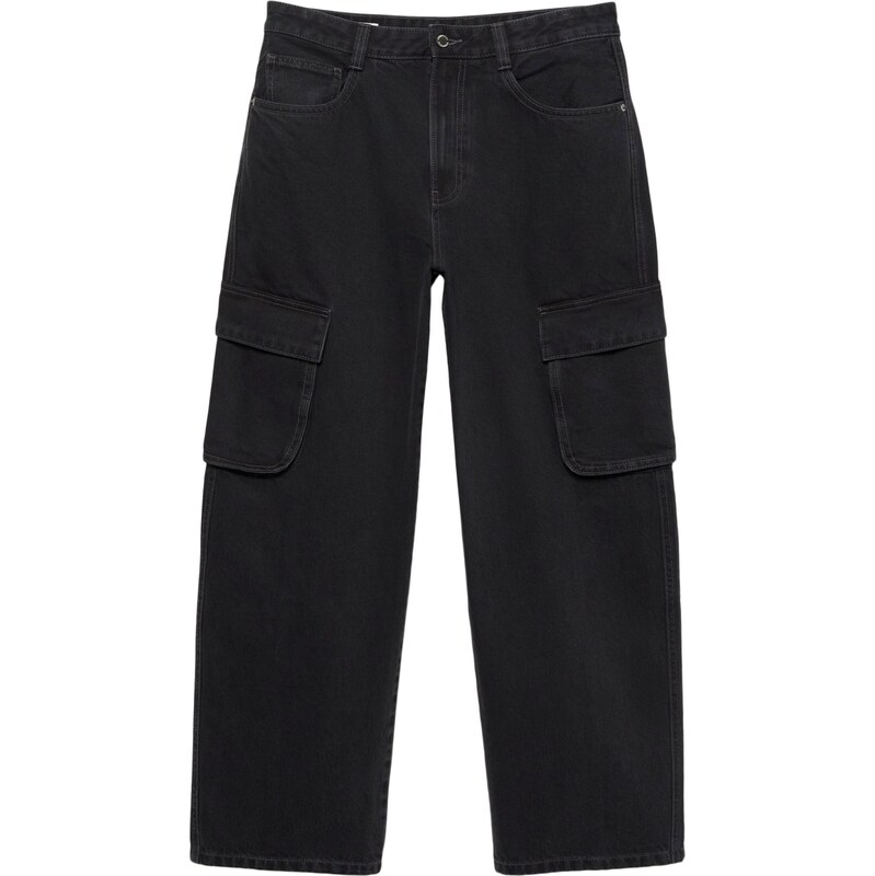 Pull&Bear Rifľové kapsáče čierny denim 67634142