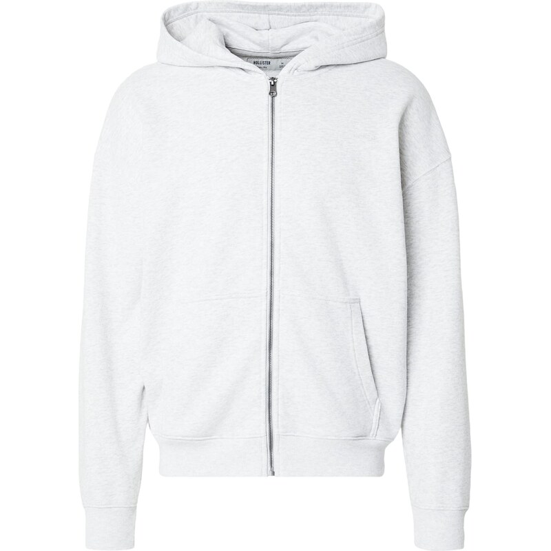 HOLLISTER Tepláková bunda sivá melírovaná 67634211