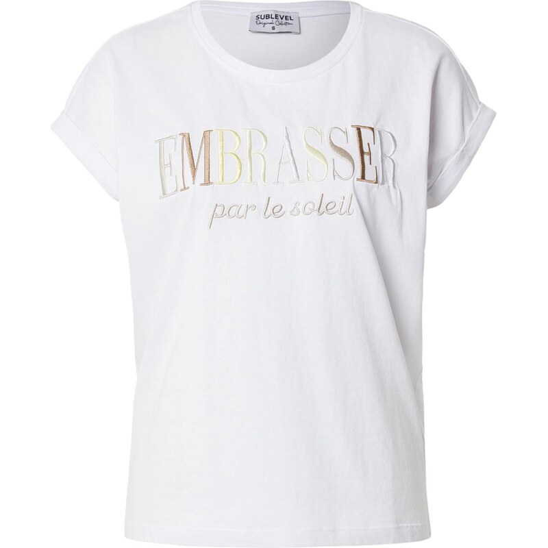 Sublevel Tričko pastelovo modrá / svetlohnedá / svetložltá / biela 67634274