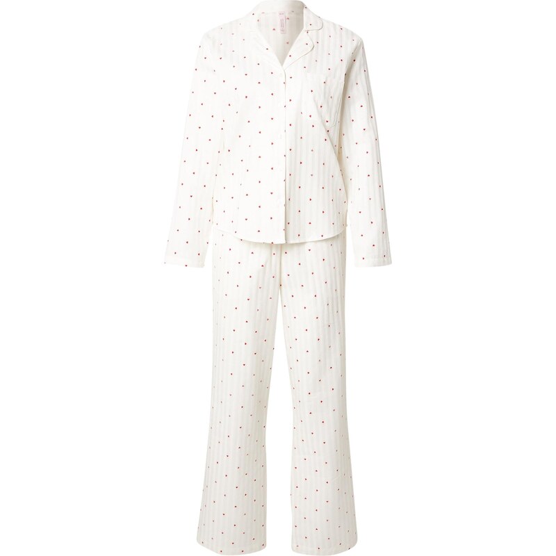 Hunkemöller Pyžamo červená / prírodná biela 67634296
