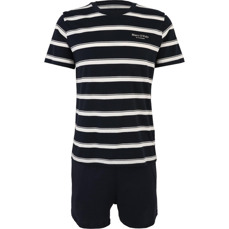 Marc OPolo Krátke pyžamo námornícka modrá / šedobiela 67634359