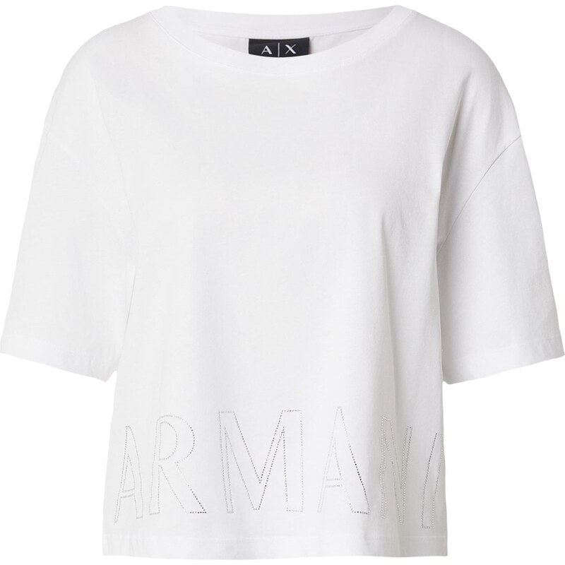 ARMANI EXCHANGE Tričko strieborná / biela 67634409