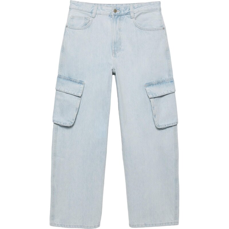 Pull&Bear Rifľové kapsáče svetlomodrá 67634466