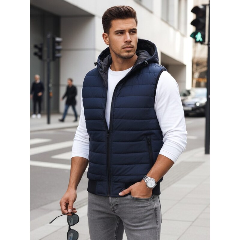 Buďchlap Trendová vesta s kapucňou v granátovej farbe 34910027