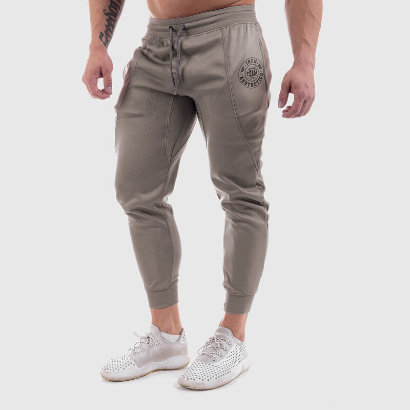 Jogger tepláky Iron Aesthetics Circle Star, sivé 24553873
