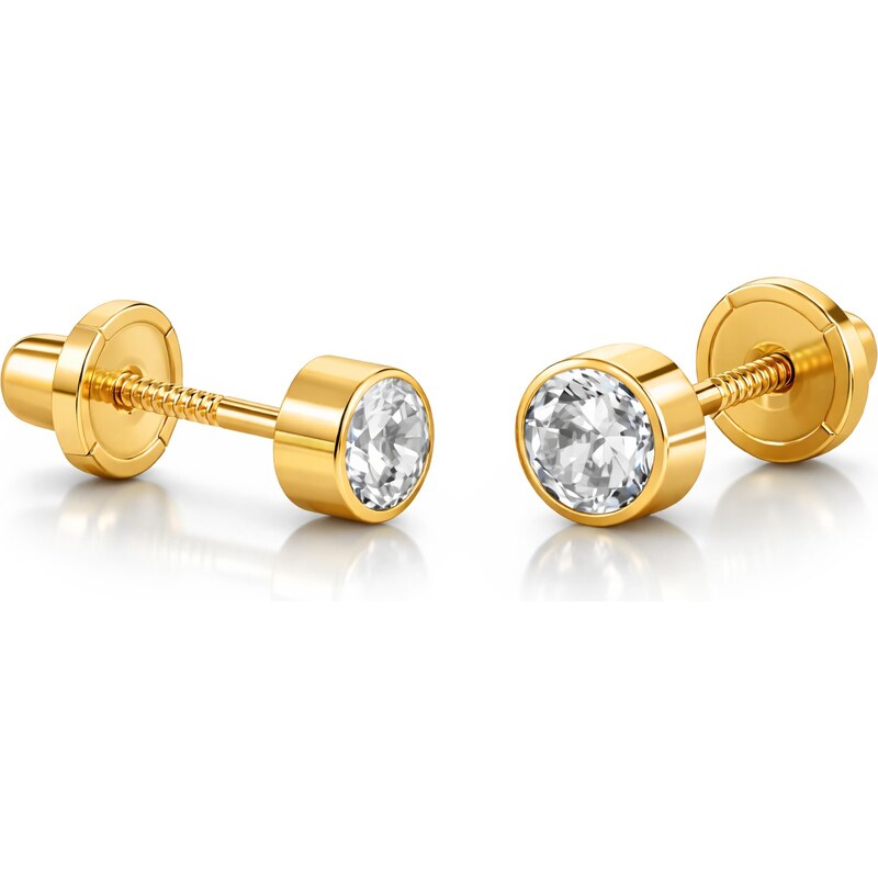 Brilio Pôvabné náušnice zo žltého zlata so zirkónmi 14/31.010/17ZIR 66592123