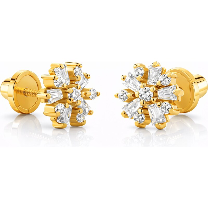 Brilio Nežné zlaté náušnice so zirkónmi 14/186.981/17ZIR 66581784