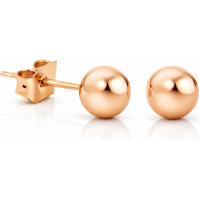 Troli Ružovo pozlátené oceľové náušnice kôstky 66593708