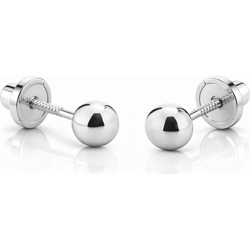 Brilio Minimalistické náušnice kôstky z bieleho zlata 14/802.041/17 66581037