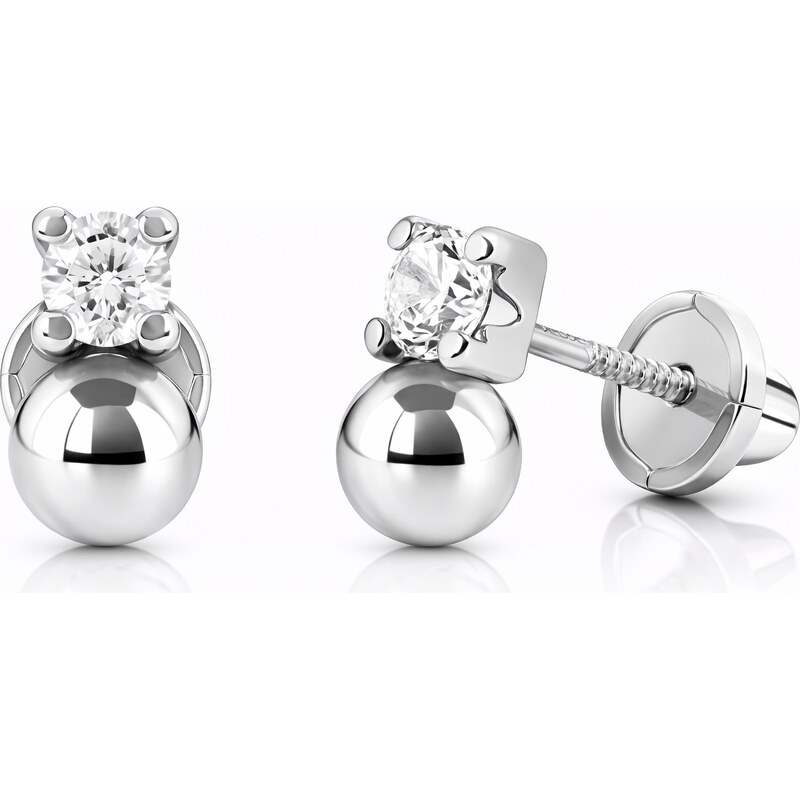 Brilio Pôvabné náušnice z bieleho zlata so zirkónmi 14/254.851/17ZIR 66592665