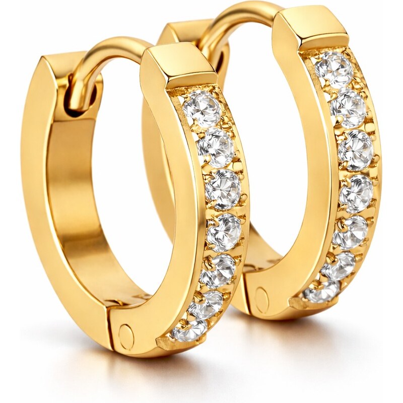 Troli Pozlátené oceľové náušnice s kryštálmi 66578195