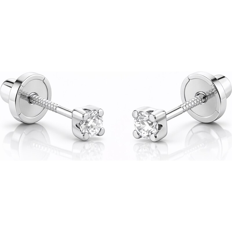 Brilio Elegantné náušnice z bieleho zlata so zirkónmi 14/816.501/17ZIR 66582049