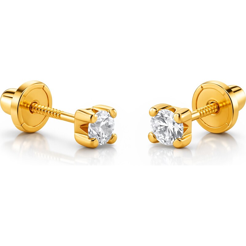 Brilio Drobné náušnice zo žltého zlata so zirkónmi 14/188.881/17ZIR 66586187