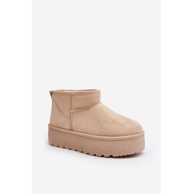 Boto Dámske snehule na platforme svetlo béžové 67657628