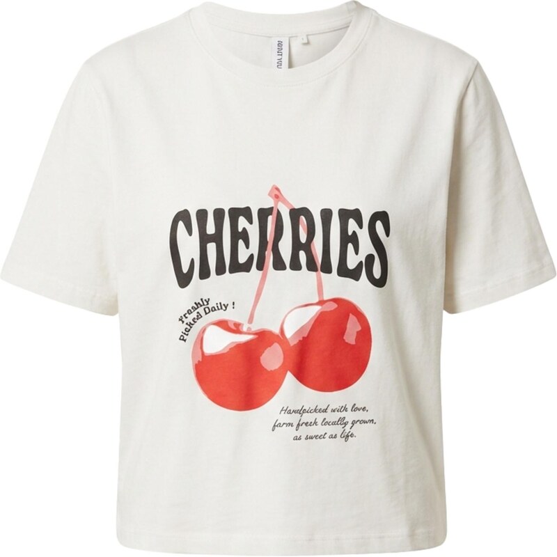 ABOUT YOU Tričko Ava jasne červená / čierna / biela 67318585