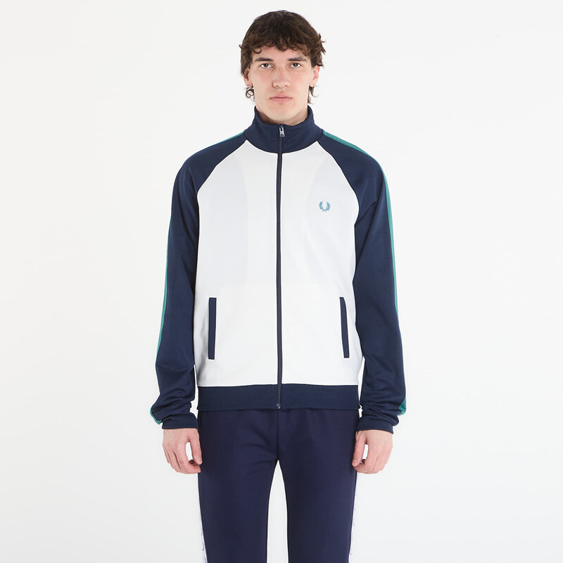 Mikina FRED PERRY Contrast Sleeve Track Jacket Snow White L 67643449