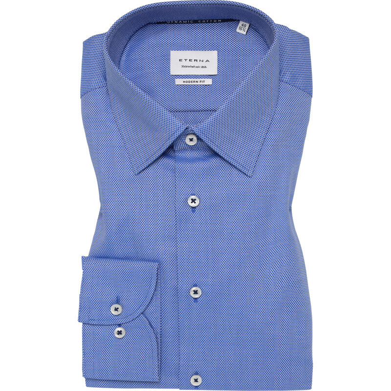 Kvalitná bavlnená modrá pánska košeľa ETERNA Modern fit 67643754