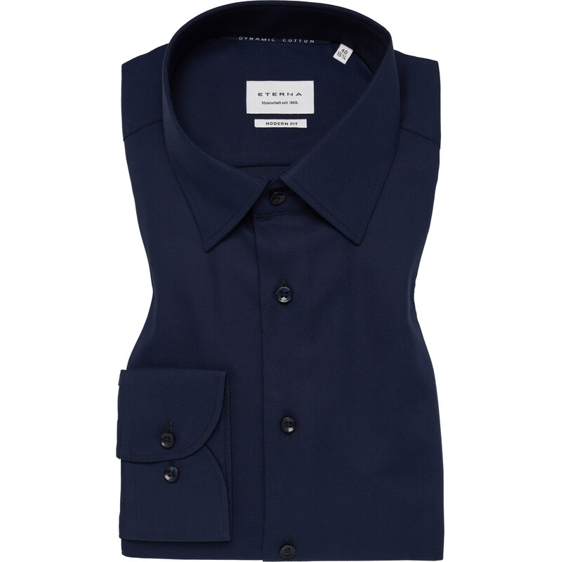 Kvalitná bavlnená navy pánska košeľa ETERNA Modern fit 67643756