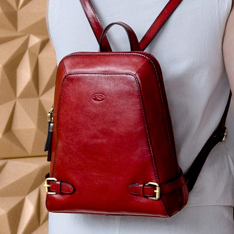 Dámsky kožený batoh Katana Elisn - vínová 14837483