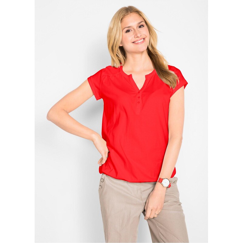 bonprix Tričko s krátkym rukávom, bavlnené, farba červená 52417751