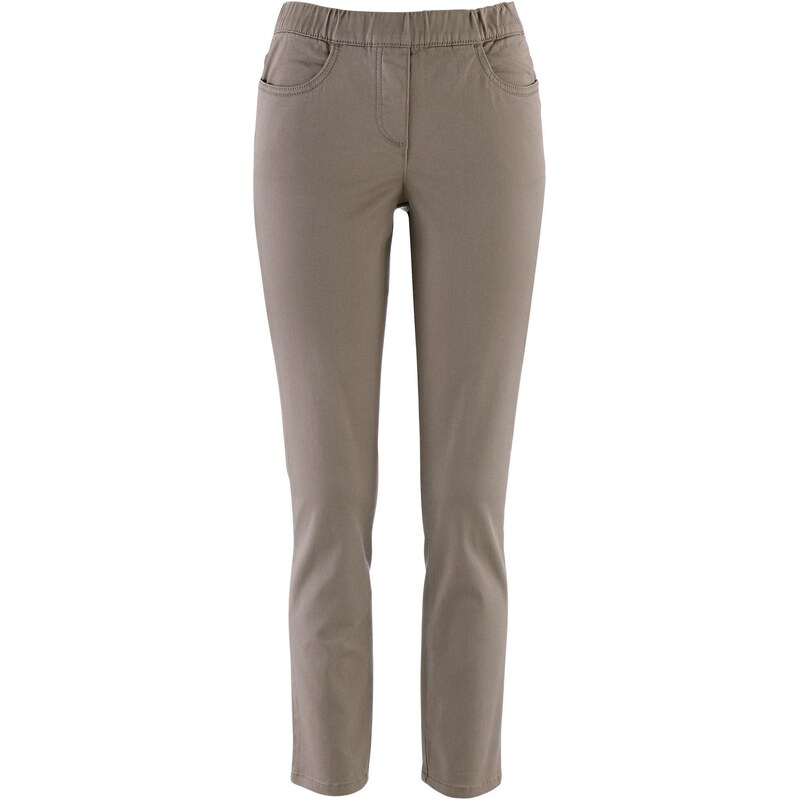 bonprix 7/8 nohavice bez zapínania so strečom, farba hnedá 44916517