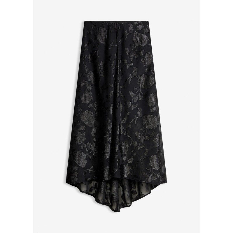 bonprix Maxi sukňa s asymetrickým zakončením, farba čierna 67644082