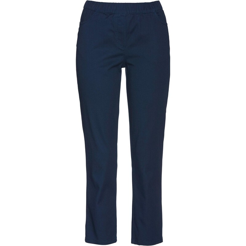 bonprix 7/8 nohavice bez zapínania so strečom, farba modrá 44742446