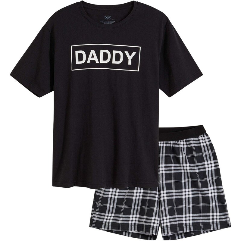 bonprix Krátke pyžamo z bavlny, farba čierna 50747877