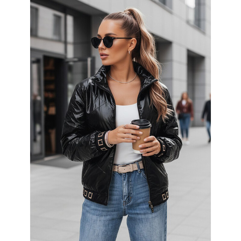 BASIC Dámska čierna prešívaná bomber bunda GLAMCIX TY5292 67647859