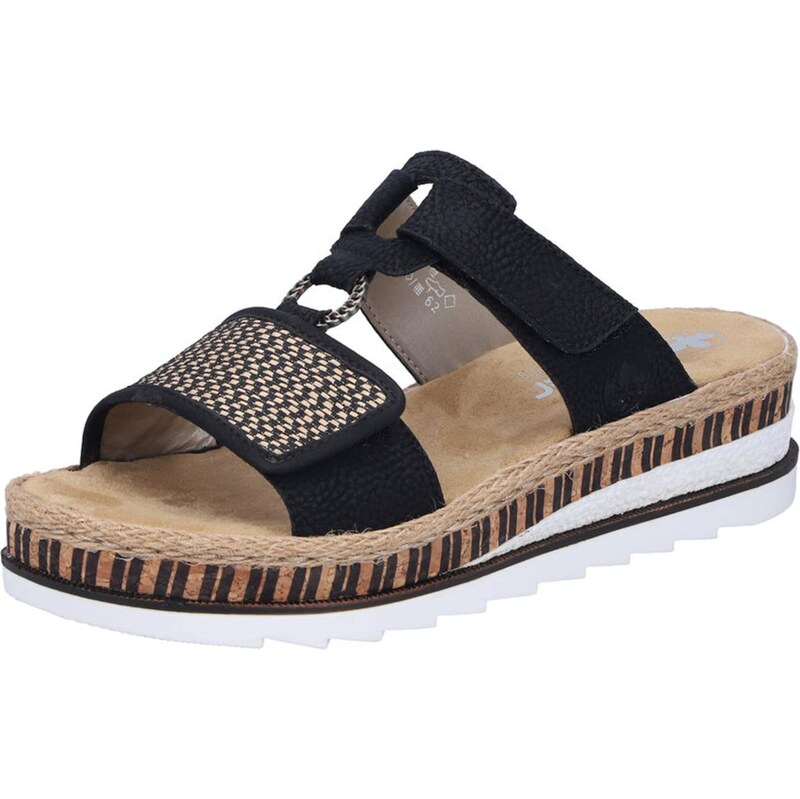 Rieker Šľapky svetlobéžová / čierna / biela 50228629