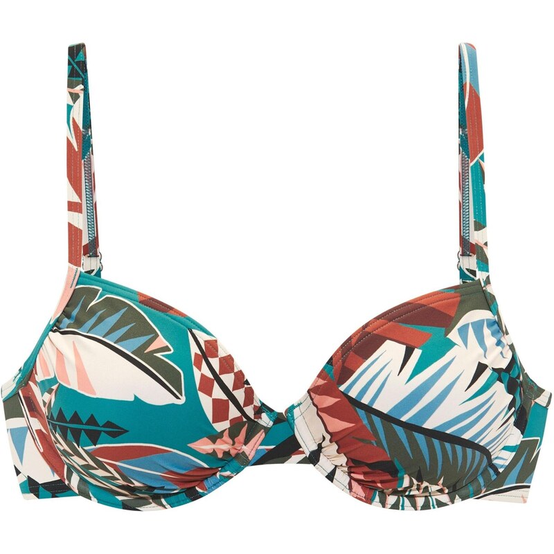 BUFFALO Bikinový top svetlomodrá / olivová / tmavočervená / biela 67652056