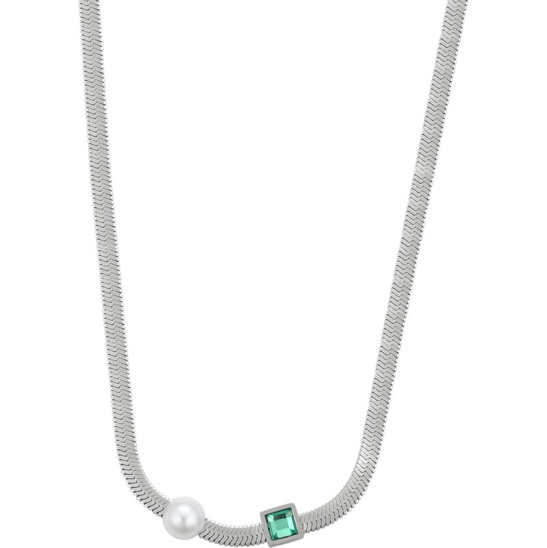 faina Retiazka smaragdová / strieborná / biela 67652264