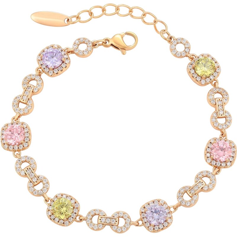 faina Náramok zlatá / svetlozelená / ružová / priehľadná 67652265