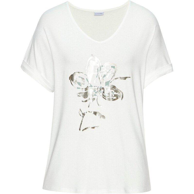 LASCANA Tričko krémová / strieborná 67652284