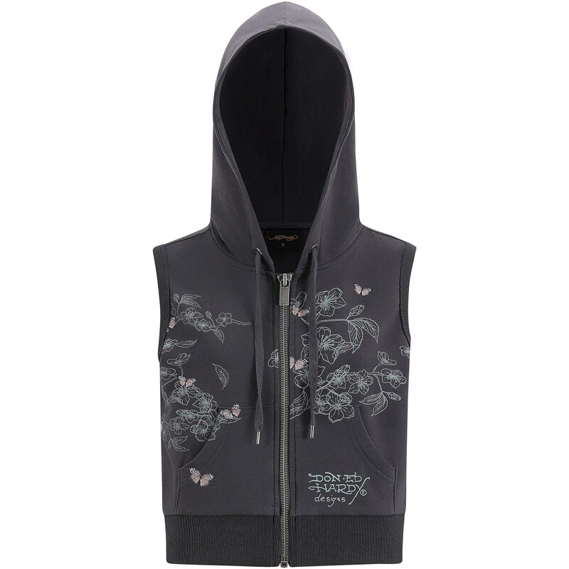 Ed Hardy Tepláková bunda True To My Love svetlosivá / tmavosivá / 67653735