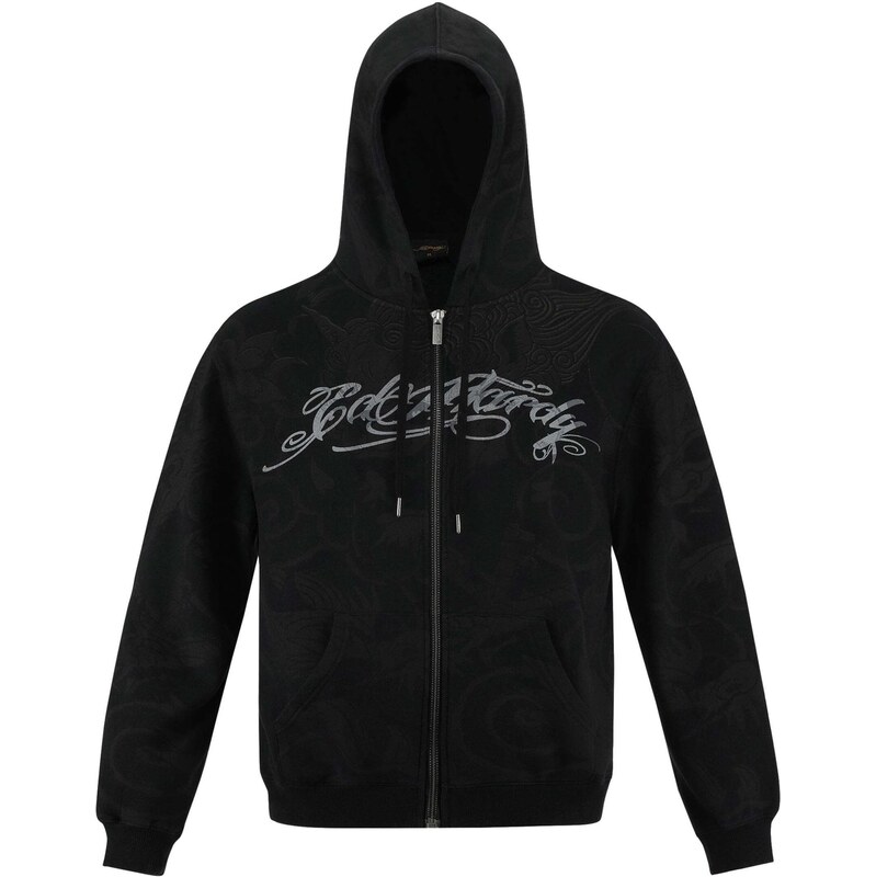 Ed Hardy Tepláková bunda Drag Shadow sivá / čierna 67653736
