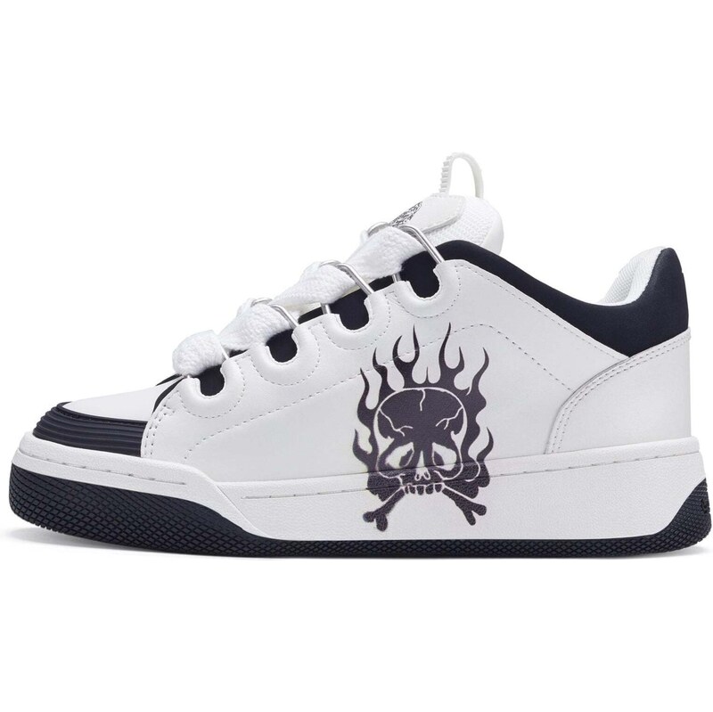 Ed Hardy Nízke tenisky Flaming Skull námornícka modrá / biela 67653751