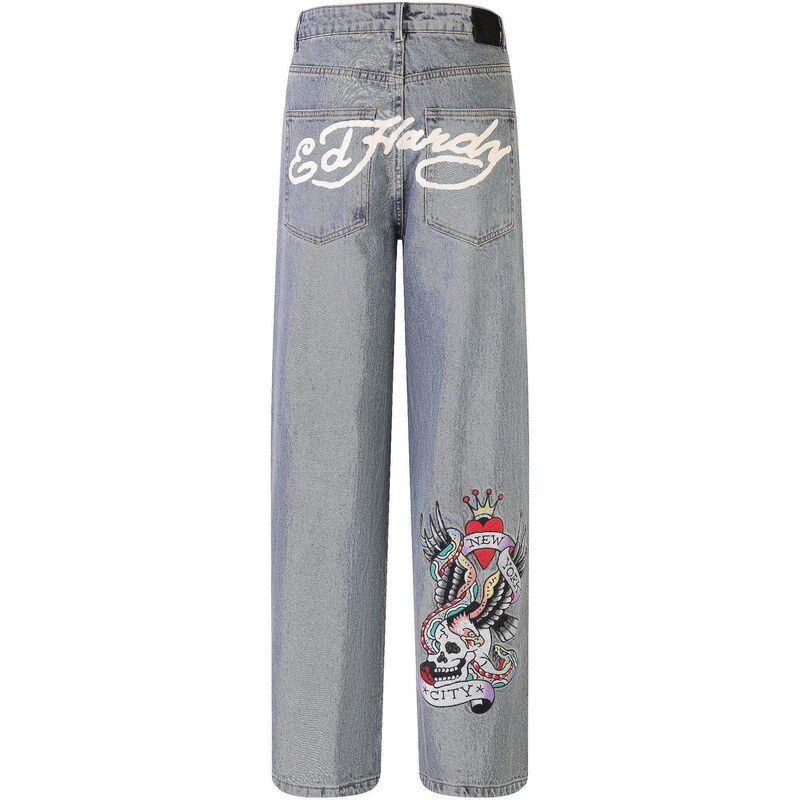 Ed Hardy Džínsy NYC Skull modrá 67653820